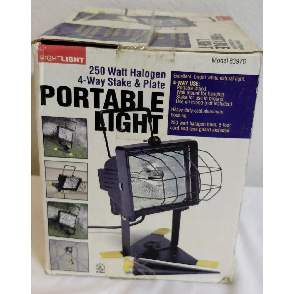 RightLight 250W Halogen Portable Work Light Model 83976 New In Box